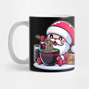 Cartoon Santa Eating Ramen Mug